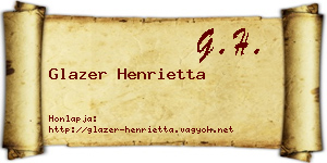 Glazer Henrietta névjegykártya