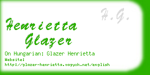 henrietta glazer business card